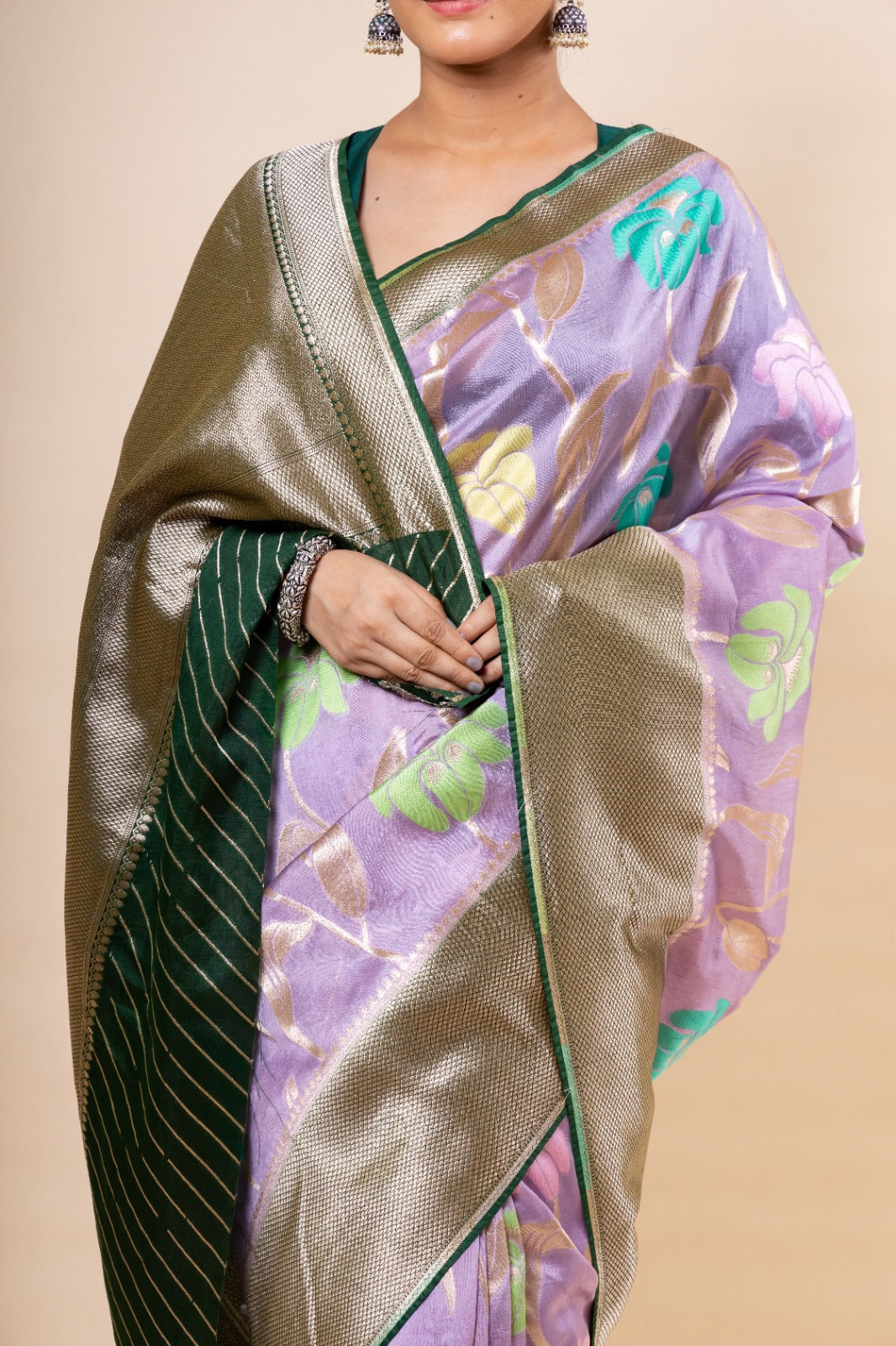 Mauve Viscose Georgette Saree