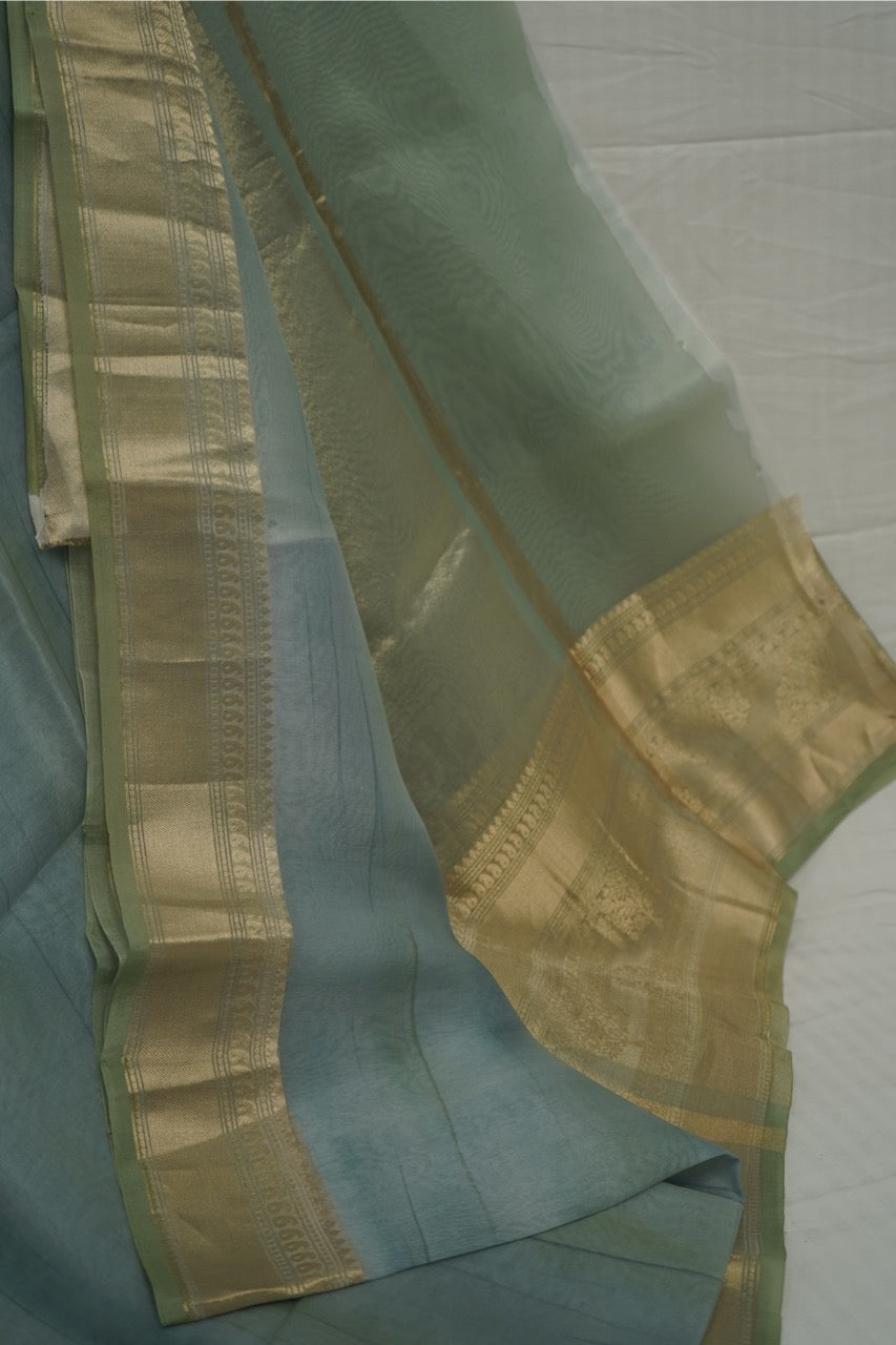 Ash Grey Organza Saree