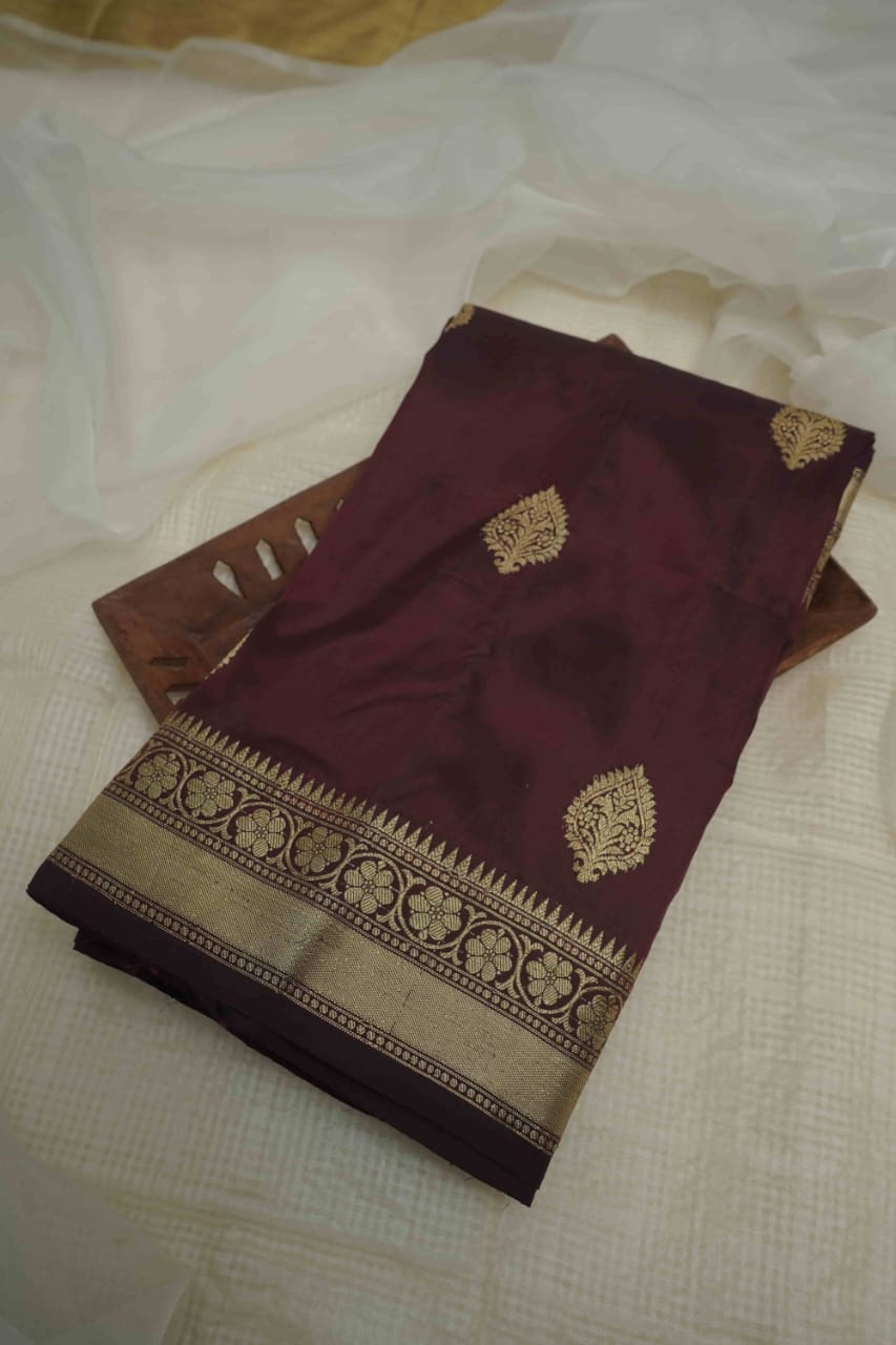 Wine Katan Silk Saree