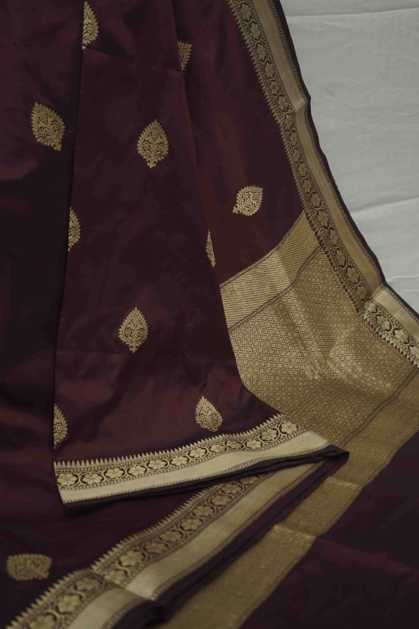 Wine Katan Silk Saree
