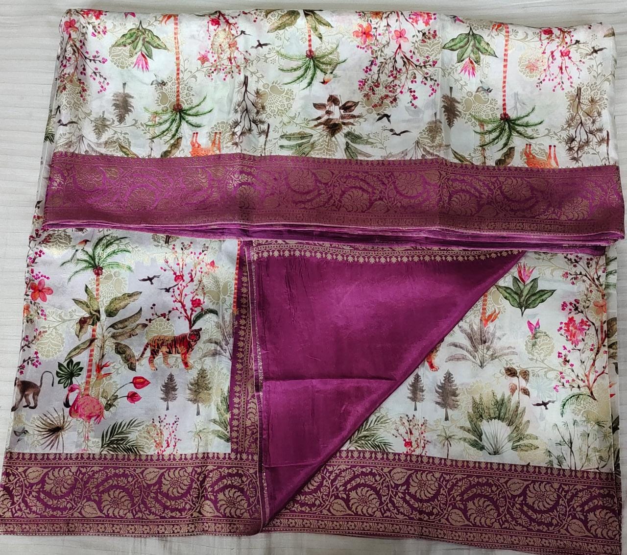 Multicolor Hatubai Saree with Zari Jaal