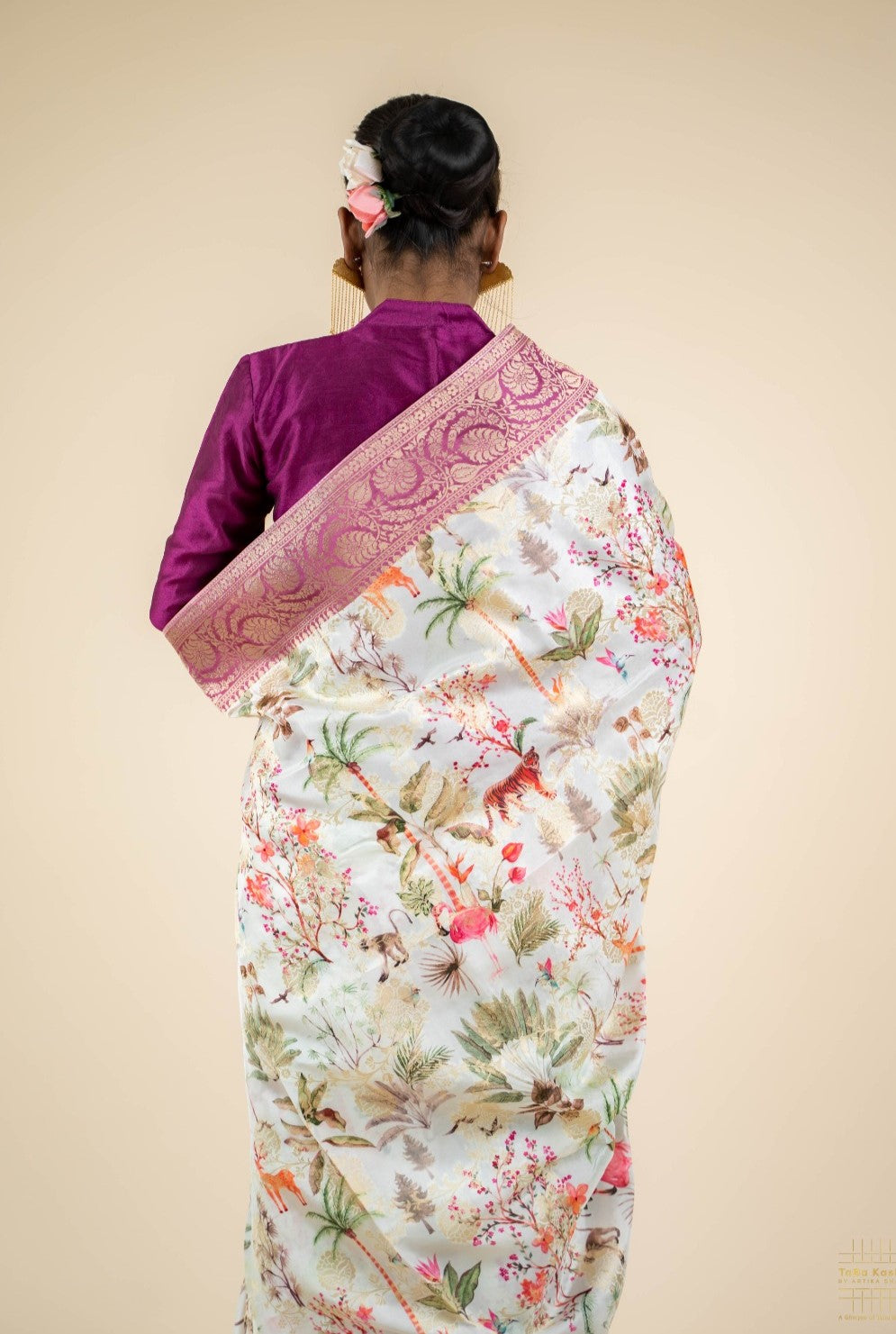 Multicolor Hatubai Saree with Zari Jaal