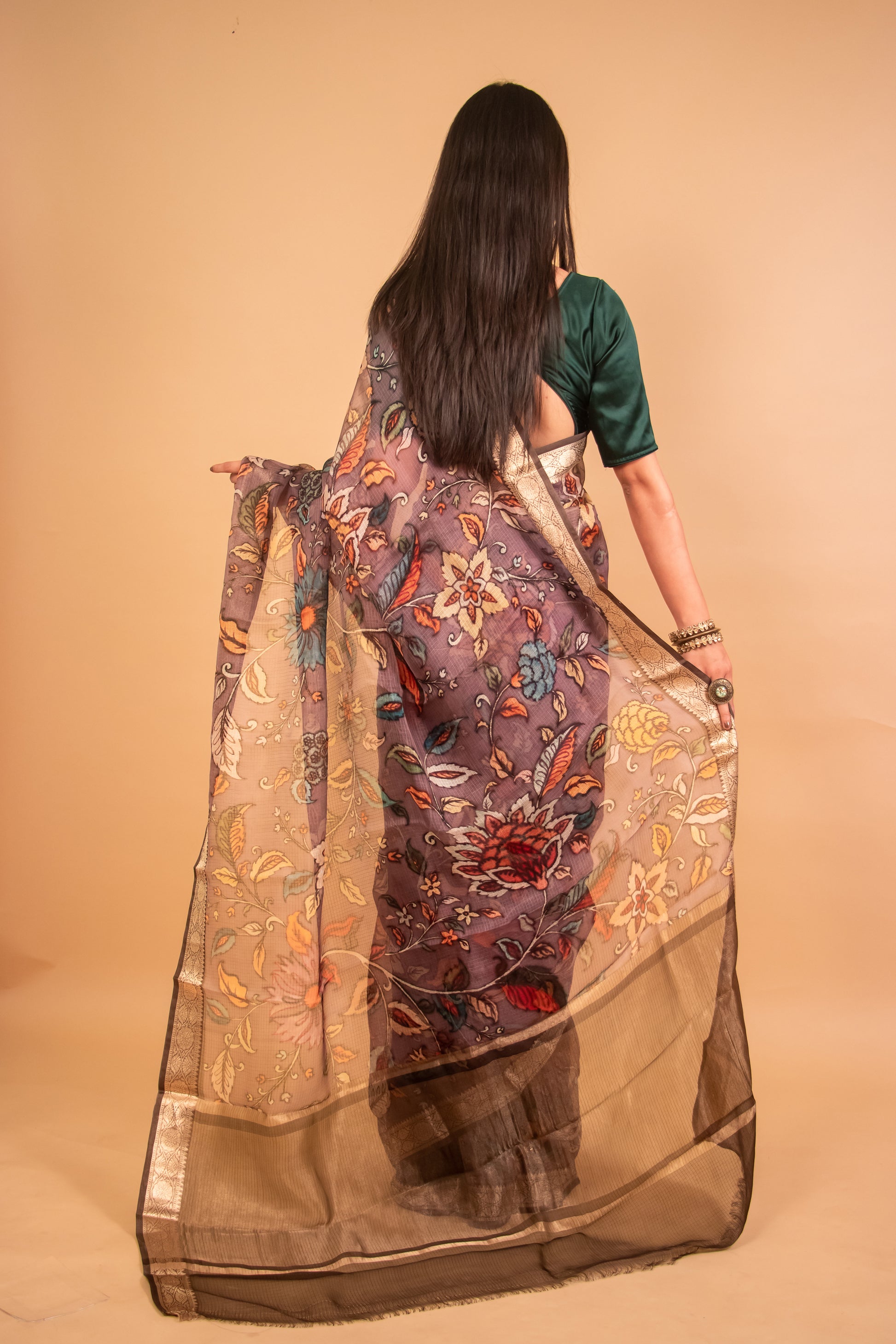 Lavender Kota Silk Saree 3