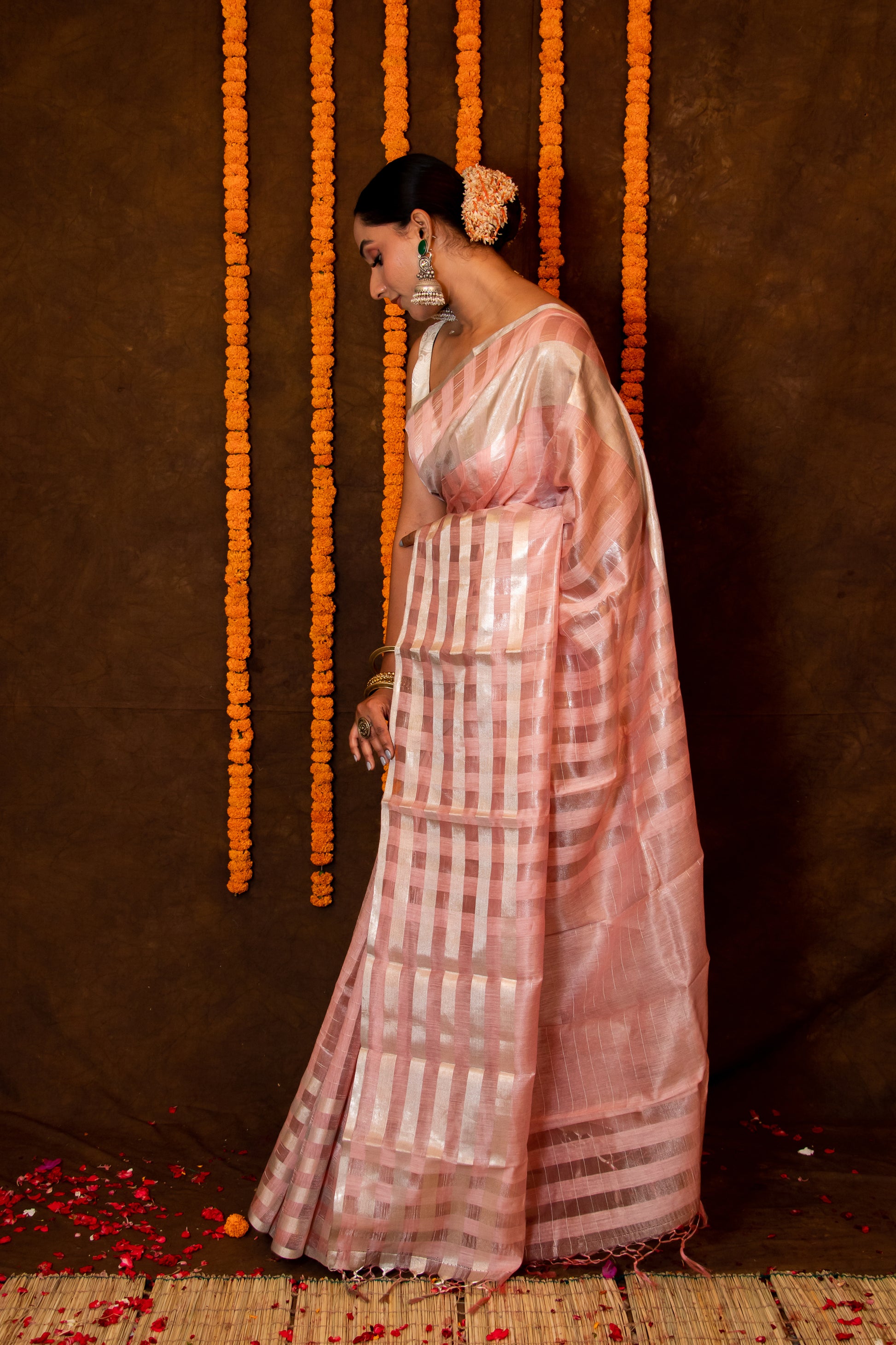 Light Pink Pure Munga Saree 2