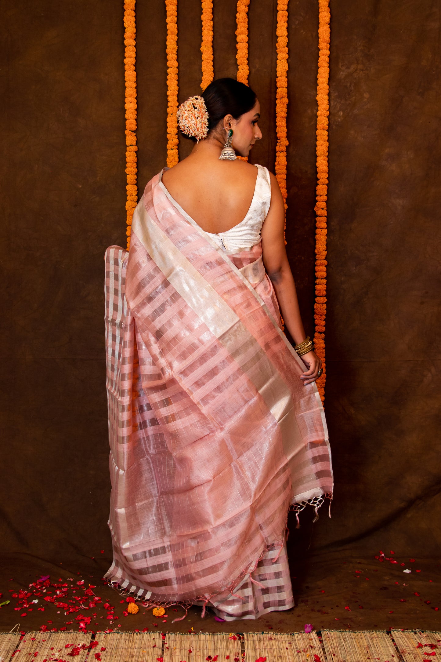 Light Pink Pure Munga Saree 3