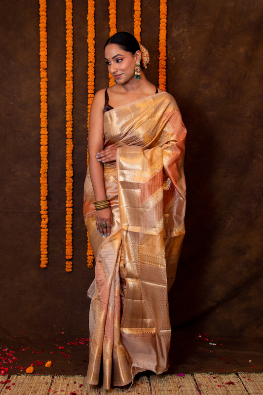 Multicolor Chiniya Silk Saree