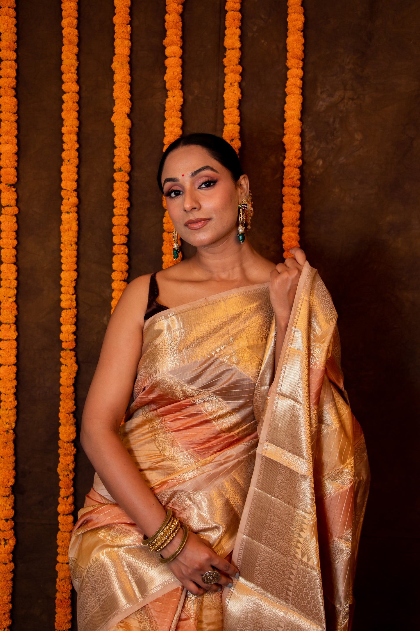 Multicolor Chiniya Silk Saree 1