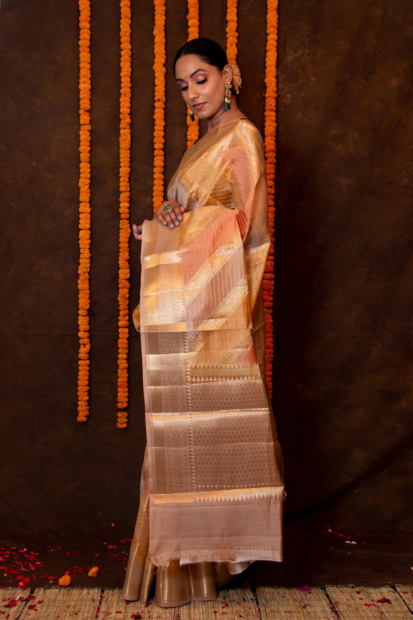 Multicolor Chiniya Silk Saree 2