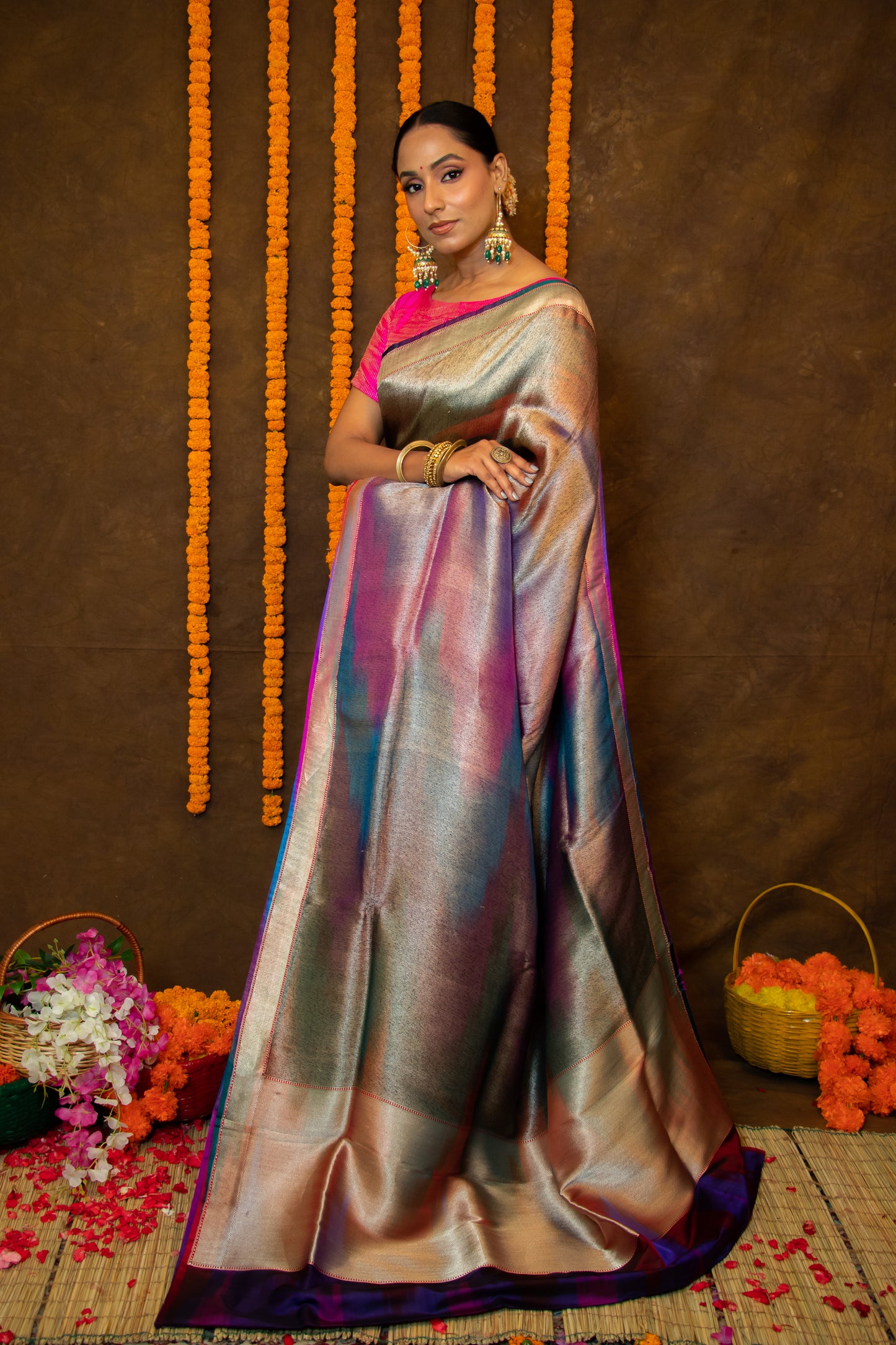 Multicolor Katan Silk Saree 2