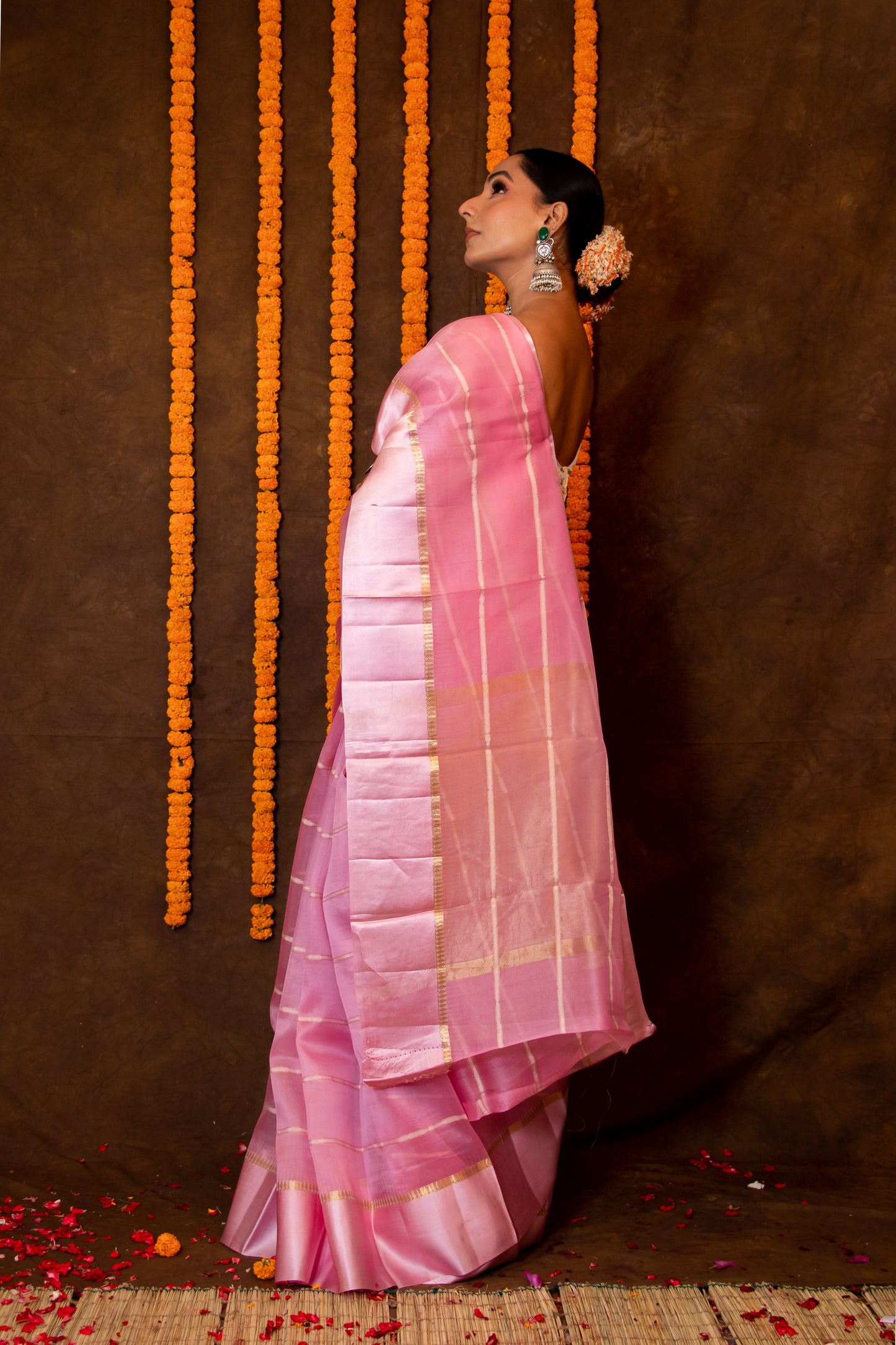 Pink Pure Kora Saree 2