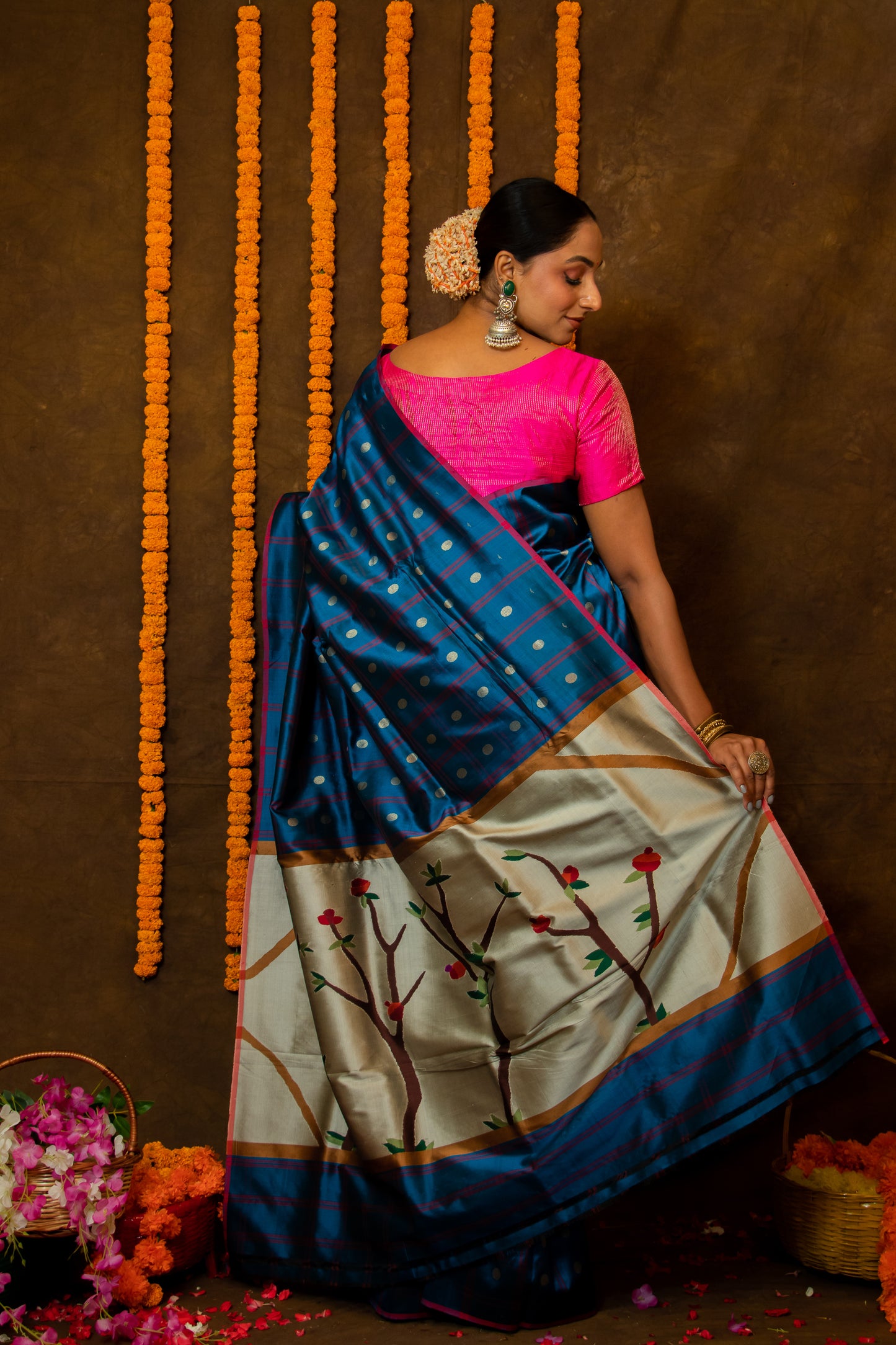 Rama Blue Katan Silk Saree 3