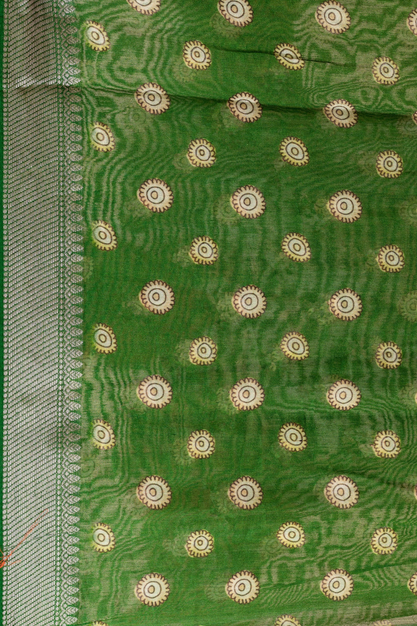 Shaded Green Chanderi Silk Saree 4