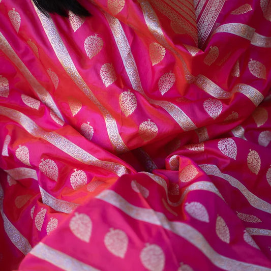 English Pink Katan Silk Dupatta