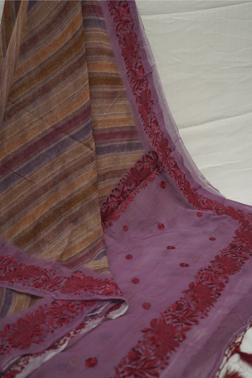 Hand Dyed Multicolor Viscose Georgette Saree