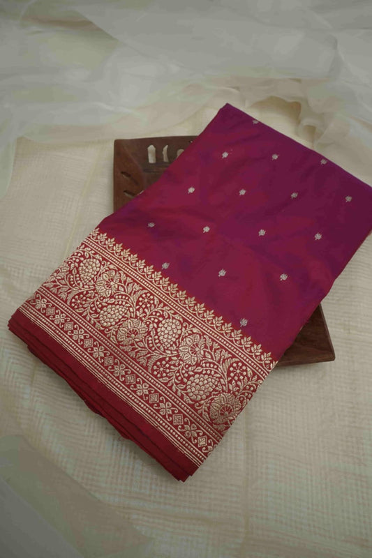 Magenta Katan Silk Saree