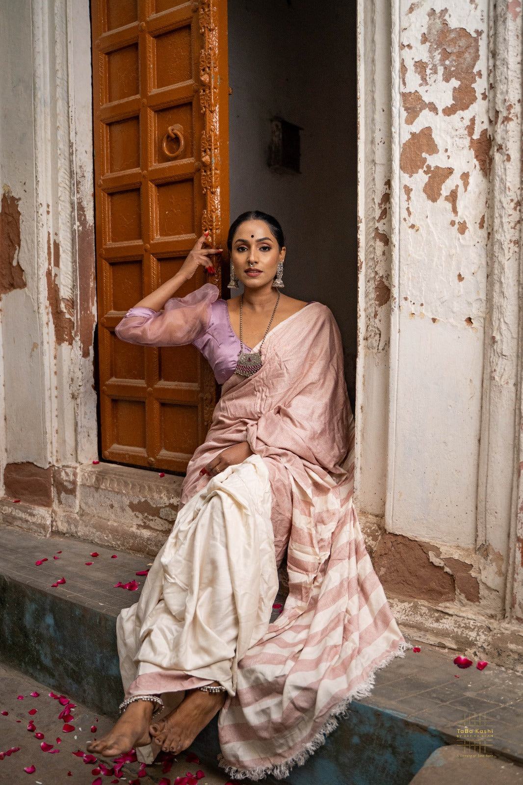 Semi Handloom Saree With Bamboo Yarns