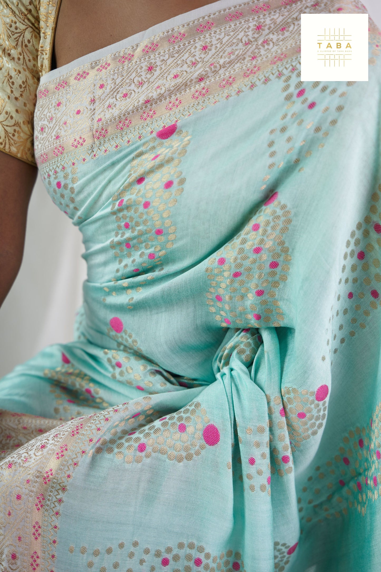Light Ferozi Maheswari Silk Saree