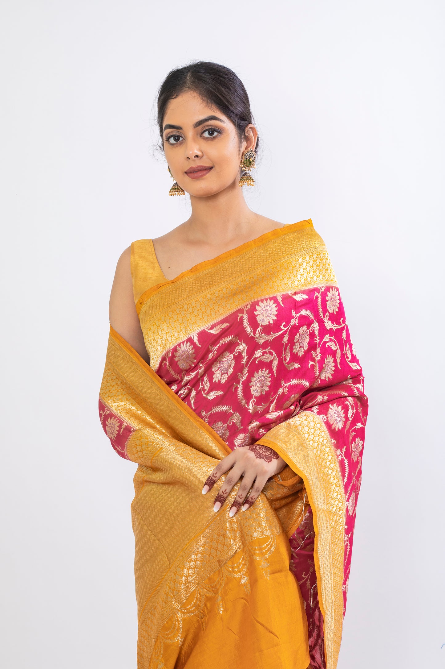 Pure Chiniya Silk Saree with sona rupa jaal